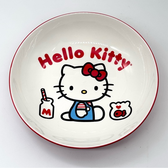 Sanrio Hello Kitty Ceramic Red Plate 9” - Picture 1 of 5